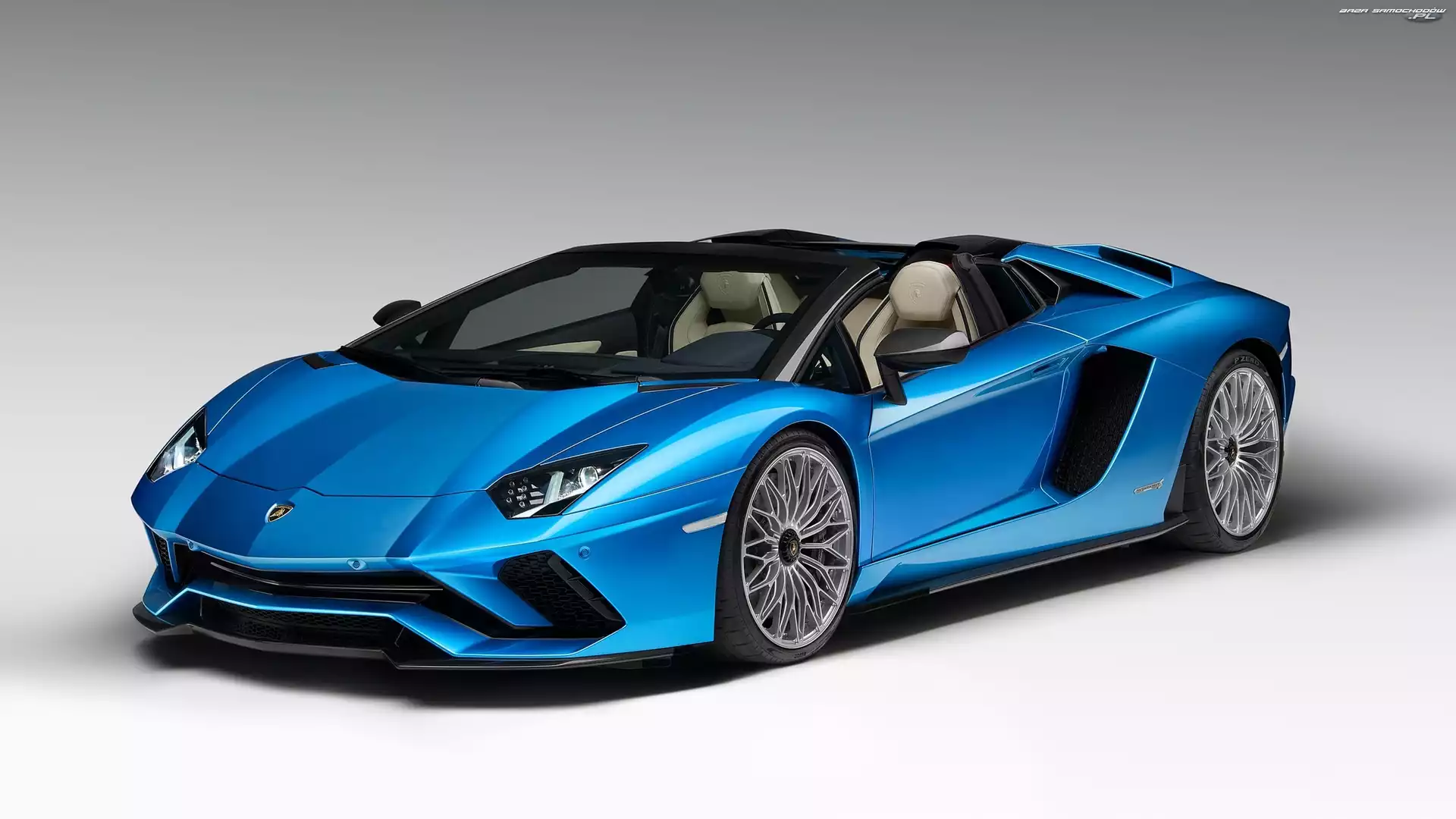 2018, Niebieskie, Lamborghini Aventador S Roadster