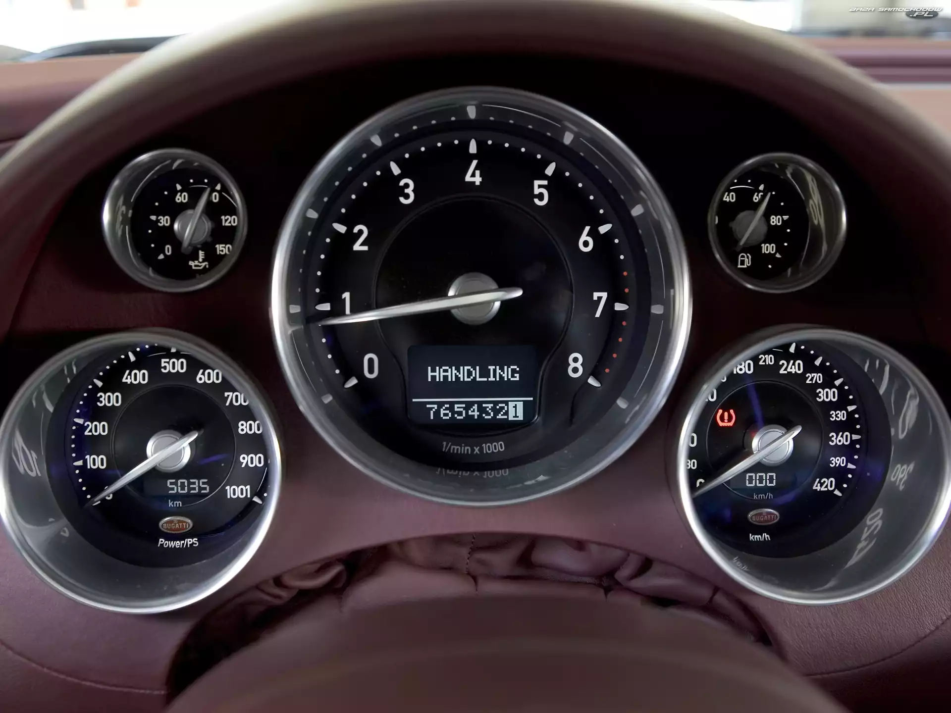 Bugatti Veyron, Rozdzielcza, Wskaźniki, Deska