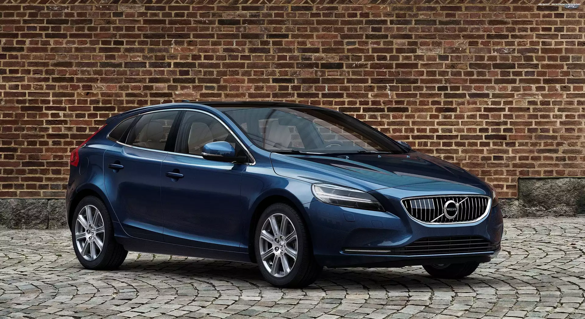 2017, Cegły, Volvo V40 T5 Inscription, Mur