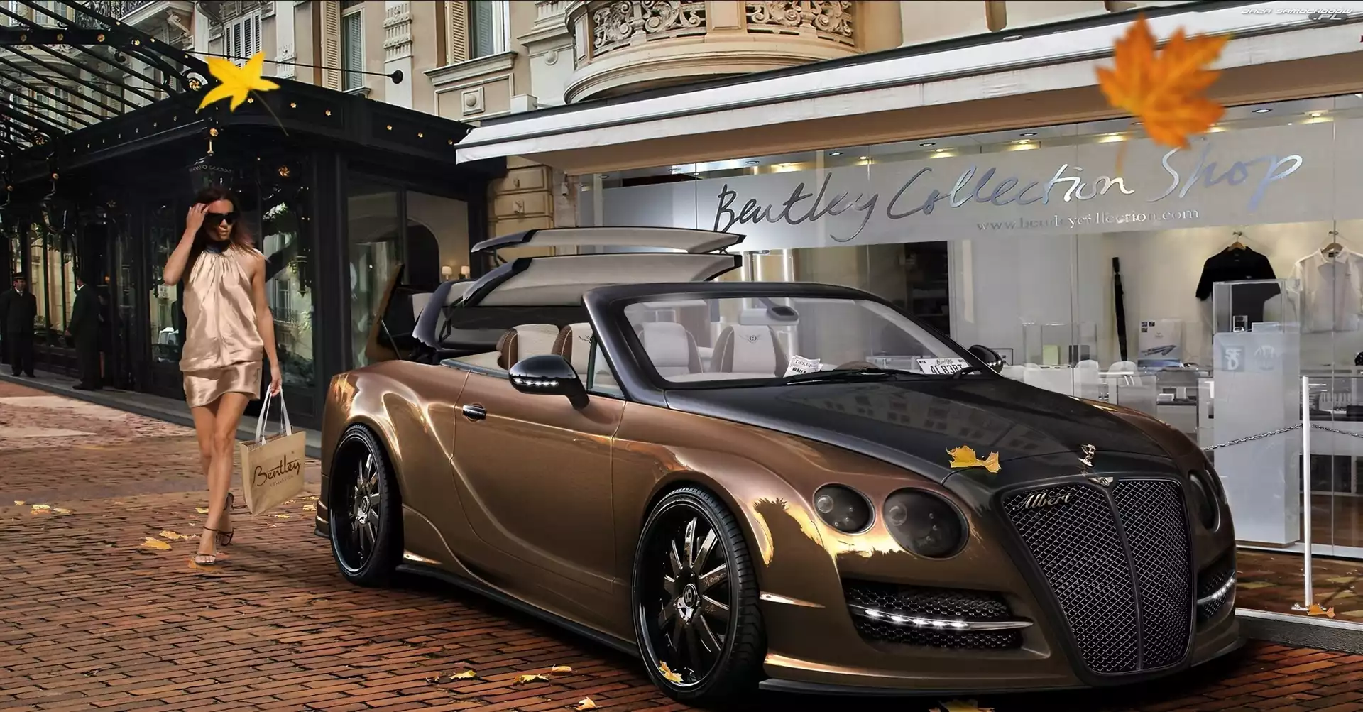 Kobieta, Moda, Bentley, Złoty, Modelka