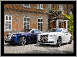 Budynek, Rolls-Royce Wraith, Rolls-Royce Ghost, Niebieski, Biały