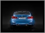 BMW M3, rury wydechowe, Niebieskie, tył