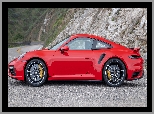 Bok, Czerwone, Porsche 911 Turbo S