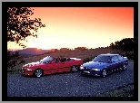 BMW 3, E36, Granatowy, Czerwony Cabriolet