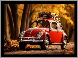 Bagaż, Czerwony, Volkswagen Garbus
