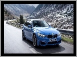Góry, Droga, BMW, Niebieskie, M4