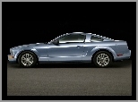 Lewy Profil, Niebieski, Ford Mustang
