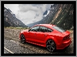 RS7, Audi, Góry, Droga, Chmury