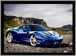 Skały, Góry, Italia, Ferrari 458, Droga