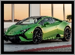 Bok, Zielone, Lamborghini Huracan Tecnica